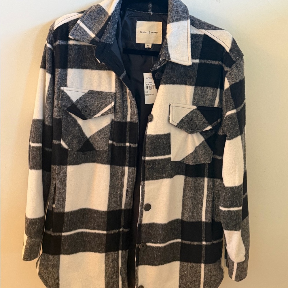 Thread & Supply Monochrome Plaid Jacket